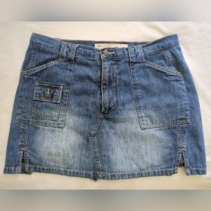 Vintage Y2K Medium 8 10 Nevada denim jeans cargo mini skort skirt 2000s Cotton
